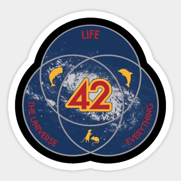 42 The Answer To Life Universe And Everything Sticker by kimmygoderteart